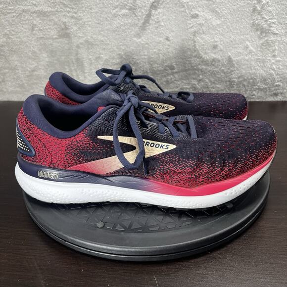Brooks Ghost 16 Womens Sz 9.5B Peacoat Raspberry Lace Up Athletic Running Shoes - Picture 1 of 10